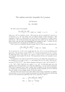 The unifom-convexity inequality for ` -norms p Jiˇr´ı Matouˇsek