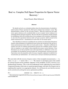 Real vs. Complex Null Space Properties for Sparse Vector Recovery ∗