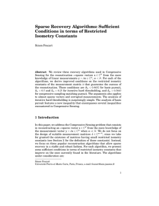 Sparse Recovery Algorithms: Sufficient Conditions in terms of Restricted Isometry Constants