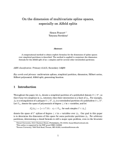 On the dimension of multivariate spline spaces, especially on Alfeld splits