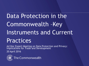Data Protection in the Commonwealth –Key Instruments and Current Practices