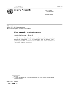 A General Assembly United Nations World commodity trends and prospects
