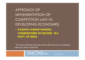 UNCTAD APPROACH OF IMPLEMENTATION OF COMPETITION LAW IN