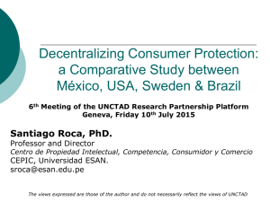 Decentralizing Consumer Protection: a Comparative Study between México, USA, Sweden &amp; Brazil