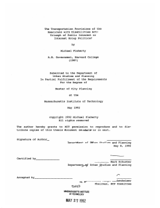 The Transportation  Provisions of  the Americans with Disabilities Act: