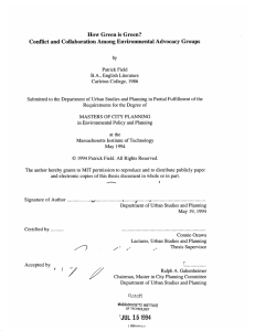 is Conflict  and Collaboration Among  Environmental Advocacy  Groups