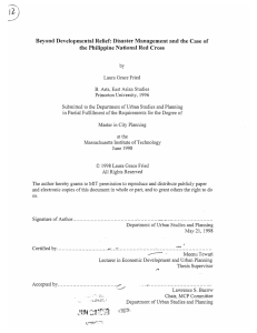 Beyond  Developmental  Relief:  Disaster Management  and... the Philippine National  Red  Cross