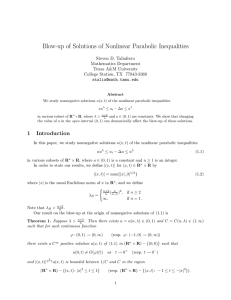 Blow-up of Solutions of Nonlinear Parabolic Inequalities