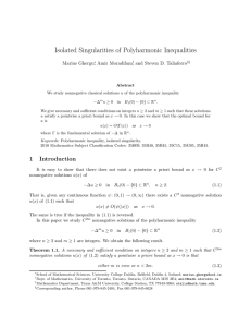 Isolated Singularities of Polyharmonic Inequalities Marius Ghergu , Amir Moradifam