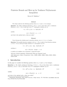 Pointwise Bounds and Blow-up for Nonlinear Polyharmonic Inequalities Steven D. Taliaferro