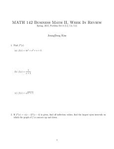MATH 142 Business Math II, Week In Review JoungDong Kim