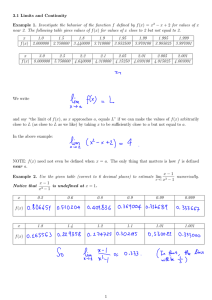 3.1 Limits and Continuity