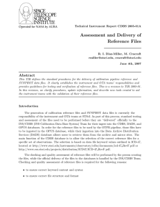 Assessment and Delivery of Reference Files