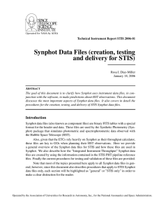 Synphot Data Files (creation, testing and delivery for STIS)