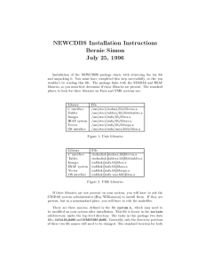 NEWCDBS Installation Instructions Bernie Simon July 25, 1996