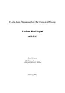 Thailand Final Report  1999-2002 People, Land Management and Environmental Change
