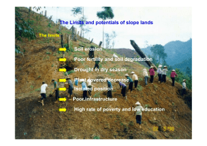 The Limits and potentials of slope lands Soil erosion