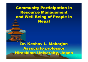 Community Participation in Resource Management and Well Being of People in Nepal