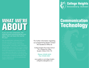 Communication College Heights For further information regarding