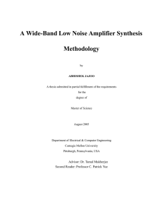 A Wide-Band Low Noise Amplifier Synthesis Methodology