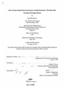 One-To-Four  Family Home  Foreclosures  in South Dorchester: ... Secondary  Mortgage Market