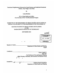 Transitional  Neighborhoods:  Between the Central Business and Established... Districts.  Bay Village a Case Study