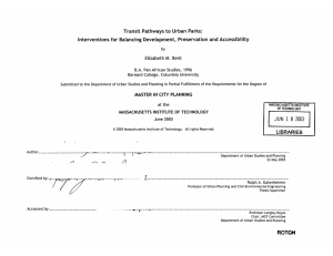 Transit  Pathways  to Urban  Parks: