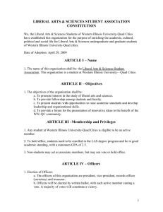 LIBERAL ARTS &amp; SCIENCES STUDENT ASSOCIATION CONSTITUTION