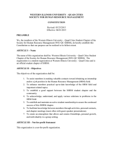 WESTERN ILLINOIS UNIVERSITY – QUAD CITIES SOCIETY FOR HUMAN RESOURCE MANAGEMENT CONSTITUTION