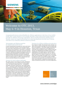 Welcome to OTC 2013, May 6–9 in Houston, Texas