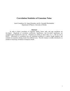 Correlation Statistics of Gaussian Noise