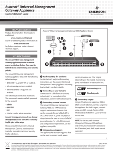 Avocent Universal Management Gateway Appliance Quick Installation Guide