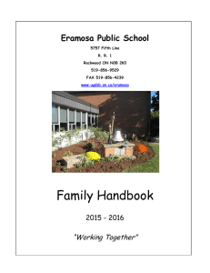 Family Handbook Eramosa Public School  “Working Together”