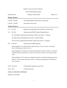 Southern Forest Economics Workers 2010 Annual Meeting Agenda