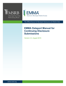EMMA Dataport Manual for Continuing Disclosure Submissions