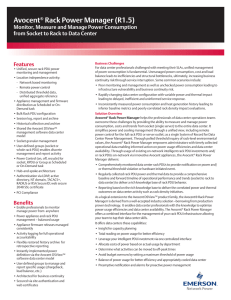 Avocent Rack Power Manager (R1.5) Monitor, Measure and Manage Power Consumption