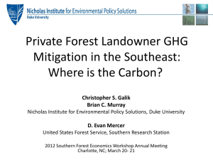 Private Forest Landowner GHG Mitigation in the Southeast: Where is the Carbon?