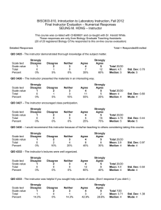 BISC603-010, Introduction to Laboratory Instruction, Fall 2012