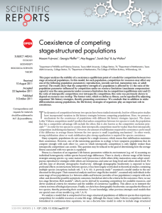 Coexistence of competing stage-structured populations Masami Fujiwara , Georgia Pfeiffer