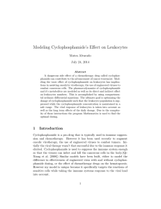 Modeling Cyclophosphamide’s Effect on Leukocytes Matea Alvarado July 24, 2014