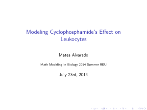 Modeling Cyclophosphamide’s Effect on Leukocytes Matea Alvarado July 23rd, 2014