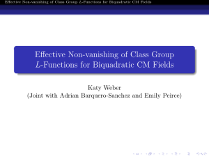 Effective Non-vanishing of Class Group L-Functions for Biquadratic CM Fields Katy Weber