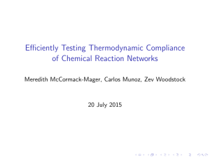 Efficiently Testing Thermodynamic Compliance of Chemical Reaction Networks 20 July 2015