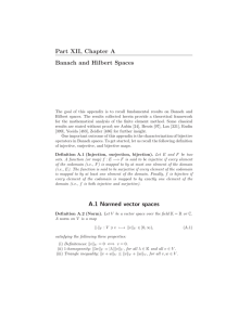 Part XII, Chapter A Banach and Hilbert Spaces