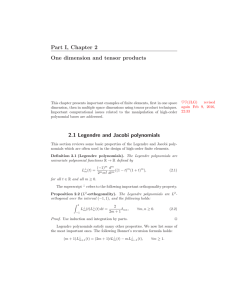 Part I, Chapter 2 One dimension and tensor products