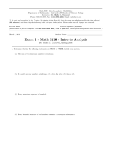 Math 3410 - Intro to Analysis - MathOnline