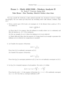 Exam 1 - Math 4320/5320 - Modern Analysis II