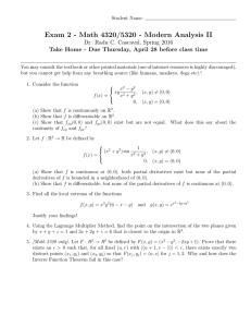 Exam 2 - Math 4320/5320 - Modern Analysis II