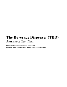 The Beverage Dispenser (TBD) Assurance Test Plan