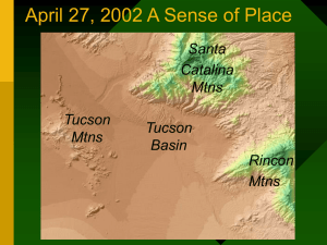 April 27, 2002 A Sense of Place Santa Catalina Mtns